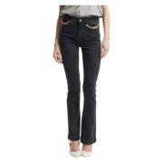 Aansluitende jeans met metalen kettingdetail Kocca , Black , Dames