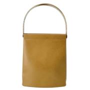 Pre-owned Leather handbags Cartier Vintage , Beige , Dames