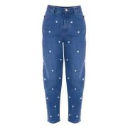 Baggy Jeans met Kralen Kocca , Blue , Dames