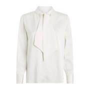 Satin Shine Strikblouse Calvin Klein , Beige , Dames