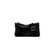 Zwarte Leren Crossbody Tas Gianni Chiarini , Black , Dames