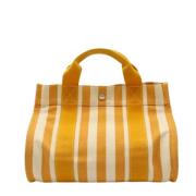 Pre-owned Canvas handbags Hermès Vintage , Yellow , Dames