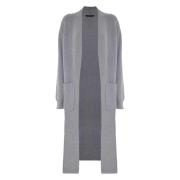 Stijlvolle Lange Jumper met Grote Zakken Kocca , Gray , Dames