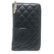 Pre-owned Leather wallets Chanel Vintage , Black , Dames