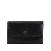 Pre-owned Leather wallets Chanel Vintage , Black , Dames