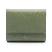 Pre-owned Leather wallets Celine Vintage , Green , Dames