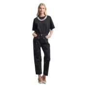 Jeans met kralen details Kocca , Black , Dames