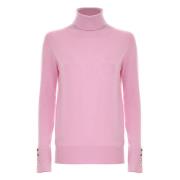 Zachte Gebreide Polo Hals Trui Kocca , Pink , Dames