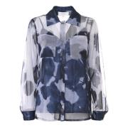 Abstract Laagjes Patroon Shirt Kocca , Blue , Dames