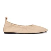 Beige leren ballerina's met elastiek op de bovenkant Kazar Studio , Be...