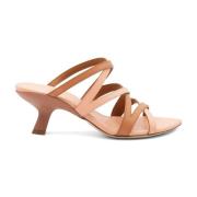 Leren Cross-Slip Sandalen in Beige/Roze Vic Matié , Multicolor , Dames