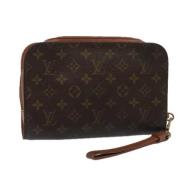 Pre-owned Canvas clutches Louis Vuitton Vintage , Brown , Dames