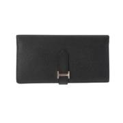 Pre-owned Leather wallets Hermès Vintage , Black , Unisex