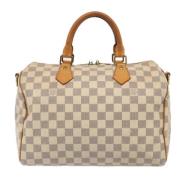 Pre-owned Canvas handbags Louis Vuitton Vintage , White , Dames