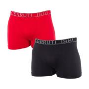 Naadloze Boxers Pak in Zwart-Rood Cerruti 1881 , Multicolor , Heren