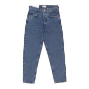 Stone Wash Slim Fit Denim Jeans Amish , Blue , Heren