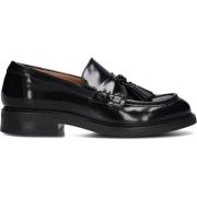 Zwarte Leren Loafers Stijlvol Comfortabel Billi Bi , Black , Dames