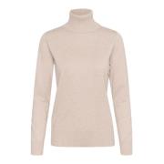 Grijze Melange Rollneck Trui Saint Tropez , Pink , Dames