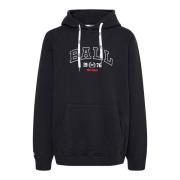 Zwarte Hoodie Sweatshirt met Cool Logo Ball , Black , Dames