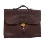 Pre-owned Leather briefcases Hermès Vintage , Brown , Dames