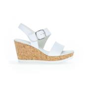 Witte leren sandalen Gabor , White , Dames