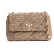 Beige Gedrapeerd Raffia Schoudertas Tory Burch , Beige , Dames