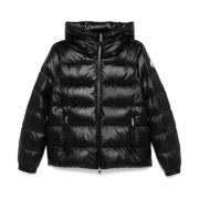 Zwarte Gewatteerde Pufferjas Moncler , Black , Dames