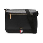 Reporter Tas met Webbing Strap Thom Browne , Black , Heren