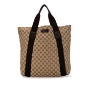 Pre-owned Canvas totes Gucci Vintage , Beige , Dames