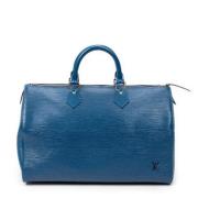 Pre-owned Leather handbags Louis Vuitton Vintage , Blue , Dames