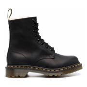 Zwarte Veterschoenen met Nepbont Dr. Martens , Black , Dames