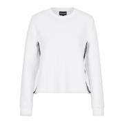 Witte Ronde Hals Sweatshirt met Ritsen Emporio Armani , White , Dames