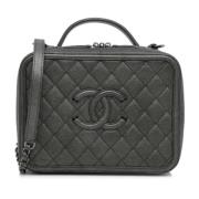 Pre-owned Leather handbags Chanel Vintage , Gray , Dames