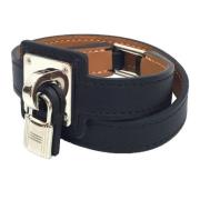 Pre-owned Leather bracelets Hermès Vintage , Black , Dames