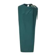 Draken Draperen Knielengte Jurk Lanvin , Green , Dames