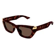 Stijlvolle Acetaat Zonnebril Alexander McQueen , Brown , Unisex