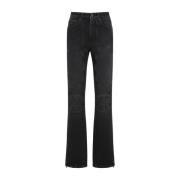 Vintage Zwarte Denim Jeans met Vetersluiting Jean Paul Gaultier , Blac...