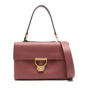 Bruin Leren Schouder Crossbody Tas Coccinelle , Brown , Dames