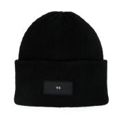 Zwarte Beanie Muts Y-3 , Black , Heren