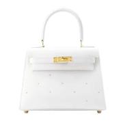 Pre-owned Leather handbags Hermès Vintage , White , Dames