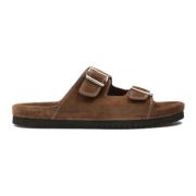 Bruine slides met gespen Kazar Studio , Brown , Heren