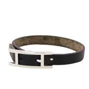 Pre-owned Leather bracelets Hermès Vintage , Black , Unisex