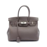 Pre-owned Leather handbags Hermès Vintage , Gray , Dames