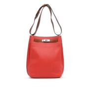 Pre-owned Leather shoulder-bags Hermès Vintage , Red , Dames