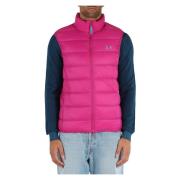 Gewatteerde Mouwloze Puffer Vest met Logoprint Sun68 , Pink , Heren