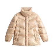 Bruine Gewatteerde Gewatteerde Jas Waterafstotend Woolrich , Brown , D...