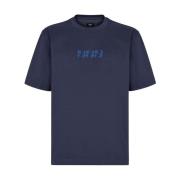 Blauw Crew-neck T-shirt met FF Labyrinth motief Fendi , Blue , Heren