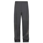 Grijze wollen broek met zakken Sportmax , Gray , Dames