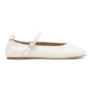 Witte leren ballerina's met band Kazar Studio , White , Dames