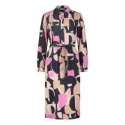 Casual Jurk met Kraag Betty & Co , Multicolor , Dames